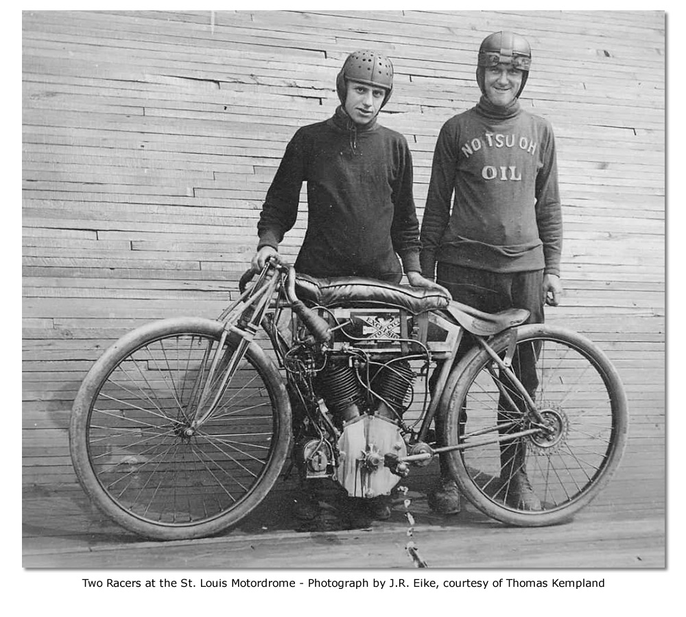 Board track racers at St. Louis Motordrome
