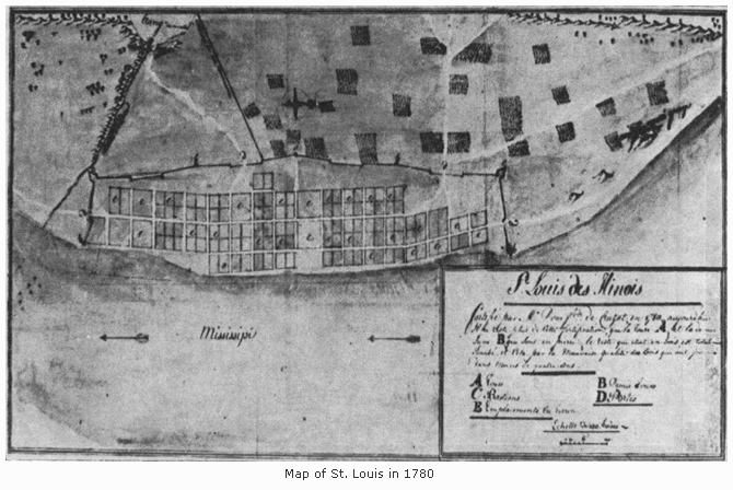 Map of St. Louis in 1780