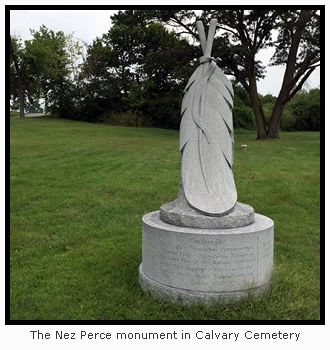 Nez Perce monument in Cavalry Cemetery