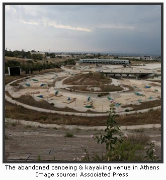 The abandoned canoeing & kayaking venue in Athens