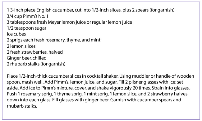 Bon Apetit Pimm's Cup Recipe