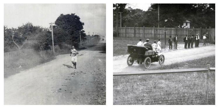 Dirt roads in the 1904 marathon