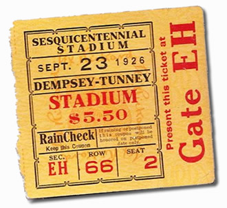 Dempsey-Tunney Ticket Stub