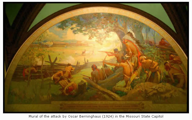 Mural of the attack by Oscar Berninghaus