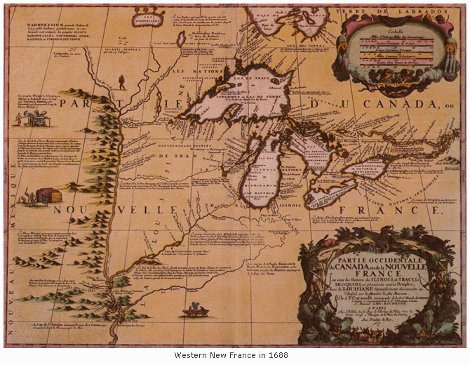 Map of western New France in 1688