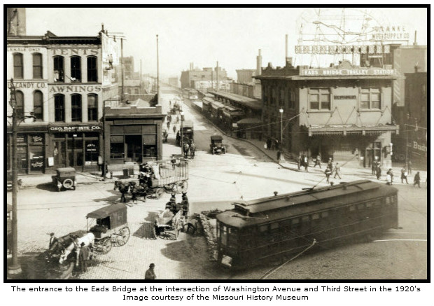 Eads Bridge Entrance in the 1920's