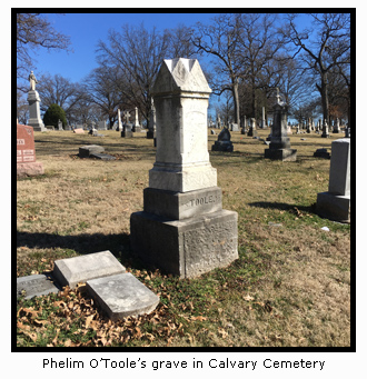 Phelim O'Toole's Grave in Calvary Cemetery